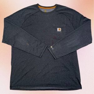 Carhartt Force XL Heather Gray Grey Longsleeve Workwear Utility Outdoor T-Shirt